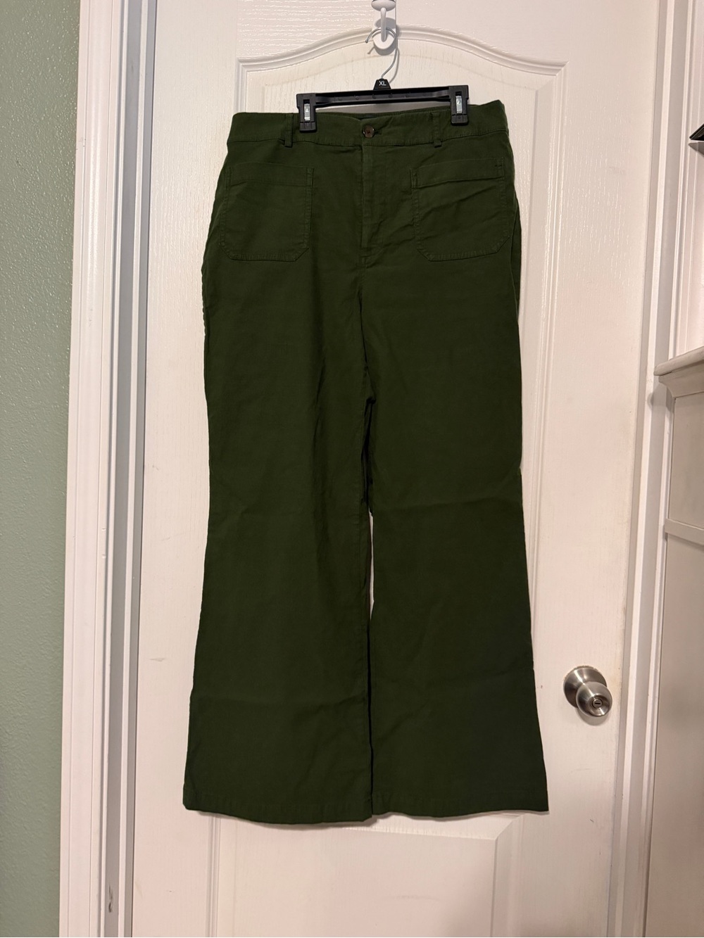 J. Crew Olive Green Wide-Leg Jeans